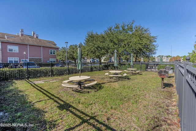 view of yard featuring fence