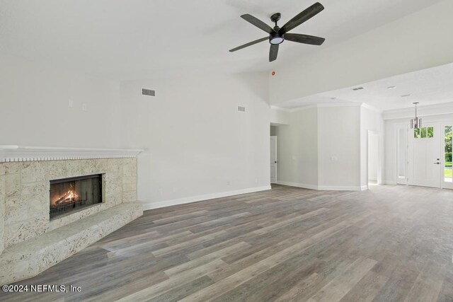 2619 Wrightson Dr, Jacksonville, FL 32223 - unfurnished living room featuring baseboards, wood finished floors, and visible vents