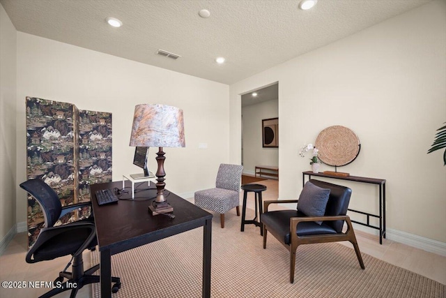 14676 Lattice Ct, Jacksonville, FL 32226 - office space with recessed lighting, baseboards, and a textured ceiling