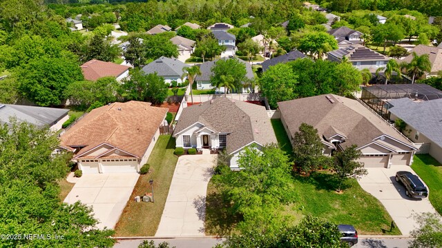 aerial view with a residential view