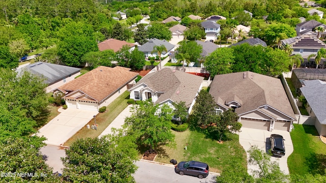 aerial view with a residential view