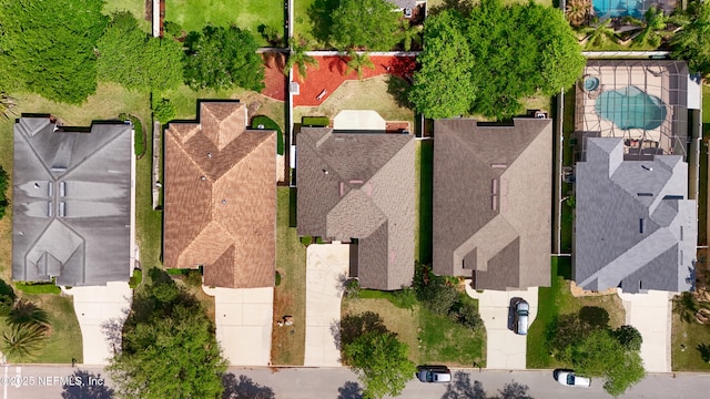 aerial view with a residential view