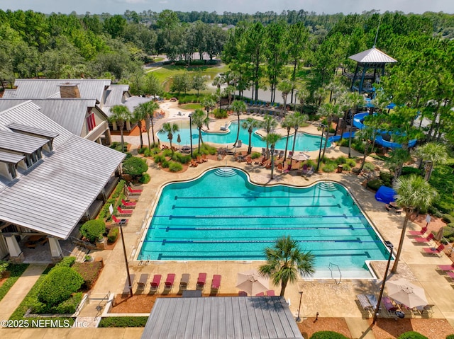 pool featuring a water slide