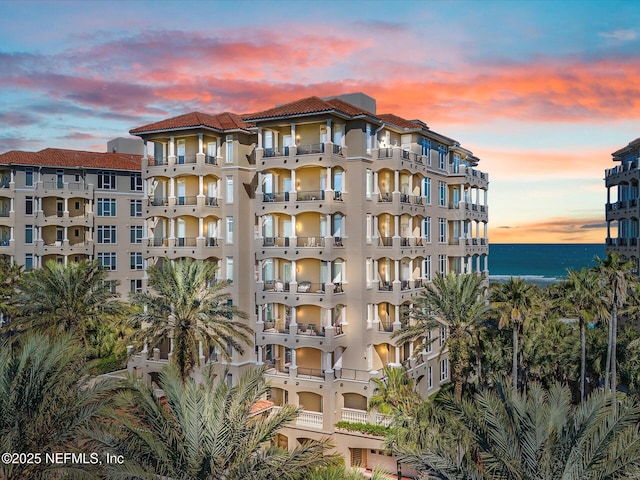 view of property with a water view