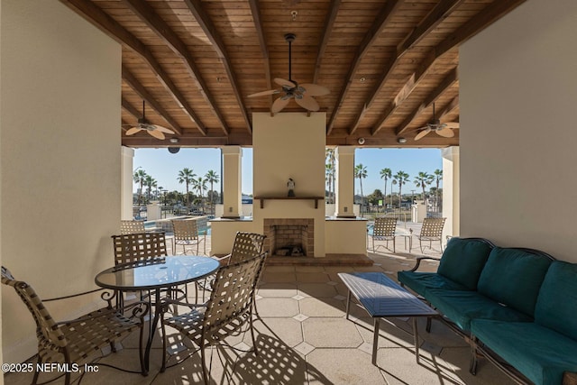 525 3rd St N Unit 210, Jacksonville Beach, FL 32250 - view of patio / terrace featuring outdoor dining space and a ceiling fan