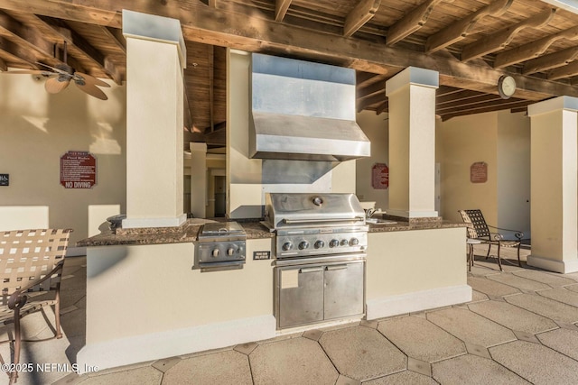 525 3rd St N Unit 210, Jacksonville Beach, FL 32250 - view of patio / terrace with an outdoor kitchen and a grill