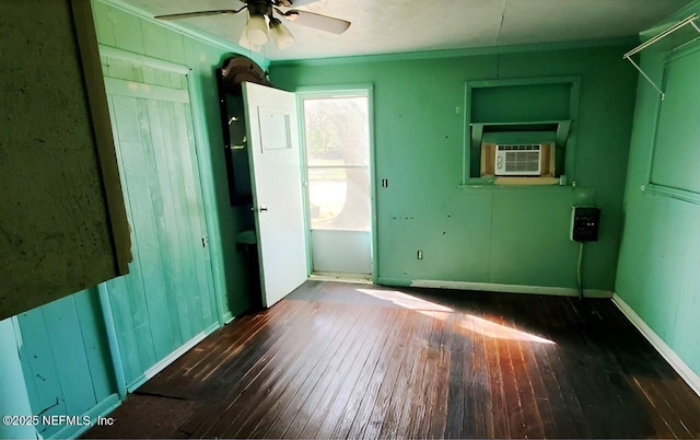 86798 Hester Dr, Yulee, FL 32097 - unfurnished bedroom featuring ornamental molding, wood-type flooring, baseboards, and cooling unit