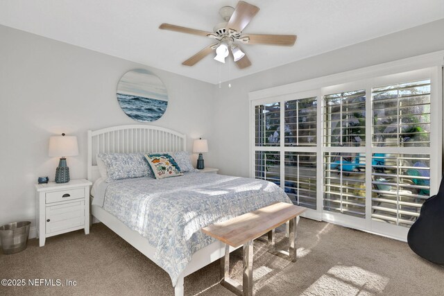 2114 Gail Ave Unit A, Jacksonville Beach, FL 32250 - bedroom with ceiling fan and carpet floors