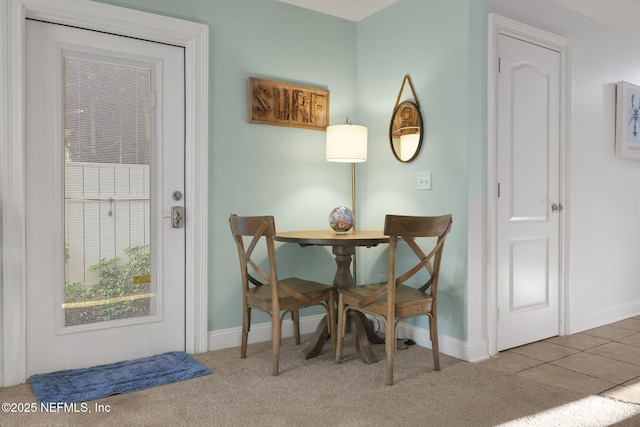 2114 Gail Ave Unit A, Jacksonville Beach, FL 32250 - dining area with tile patterned flooring and baseboards