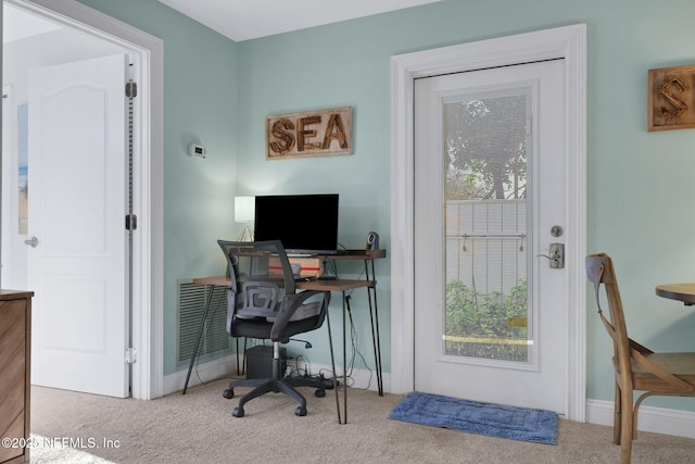 2114 Gail Ave Unit A, Jacksonville Beach, FL 32250 - carpeted office space featuring visible vents and baseboards