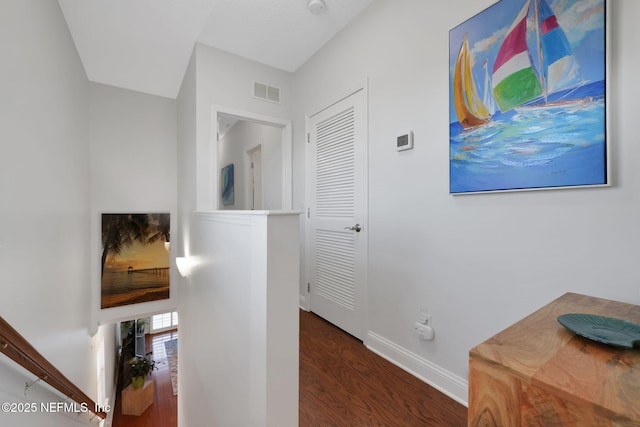 2114 Gail Ave Unit A, Jacksonville Beach, FL 32250 - corridor with baseboards, wood finished floors, and visible vents