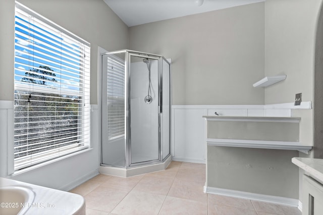 11 Reeding Ridge Dr W, Jacksonville, FL 32225 - full bath featuring tile patterned floors, a stall shower, and vanity