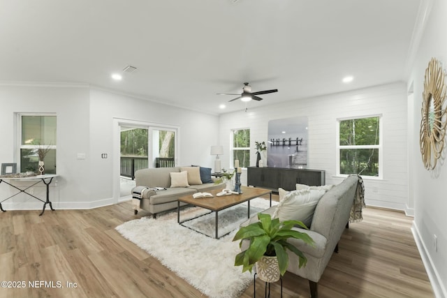 85172 Southern Creek Blvd, Fernandina Beach, FL 32034 - living area with baseboards, ceiling fan, and a healthy amount of sunlight