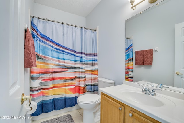 1601 Nectarine St Unit D5, Fernandina Beach, FL 32034 - bathroom featuring curtained shower, tile patterned floors, vanity, and toilet