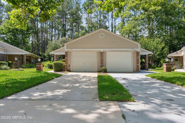 13706 Wm Davis Pkwy, Jacksonville, FL 32224 - view of front of house with brick siding, a front yard, and an outdoor structure