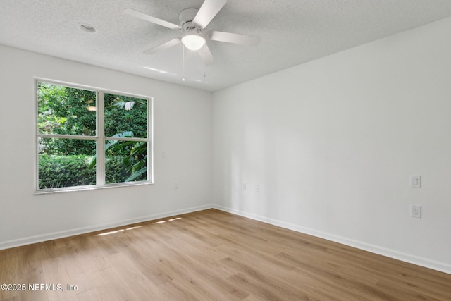13706 Wm Davis Pkwy, Jacksonville, FL 32224 - empty room with light wood finished floors, ceiling fan, and a textured ceiling