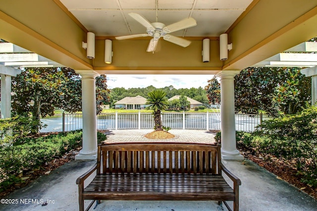 13706 Wm Davis Pkwy, Jacksonville, FL 32224 - porch with a water view and ceiling fan