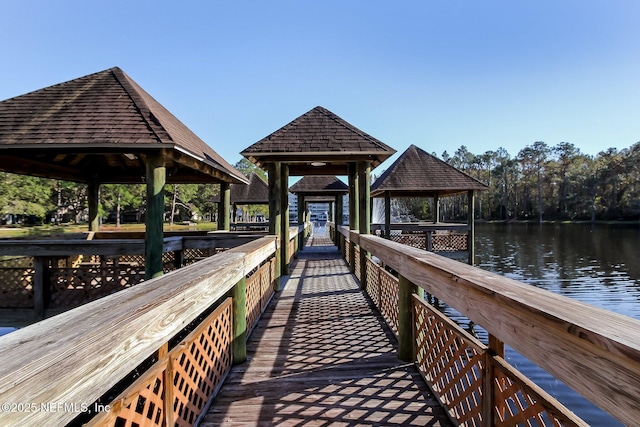 13706 Wm Davis Pkwy, Jacksonville, FL 32224 - dock area featuring a gazebo and a water view