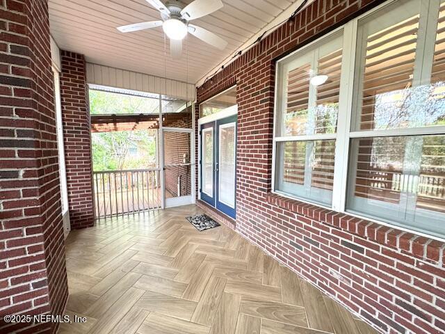 2924 Captiva Bluff Rd S, Jacksonville, FL 32226 - unfurnished sunroom featuring ceiling fan
