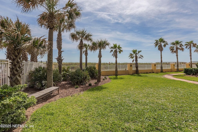 view of yard with fence
