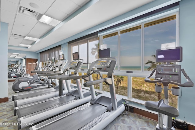 exercise room with visible vents