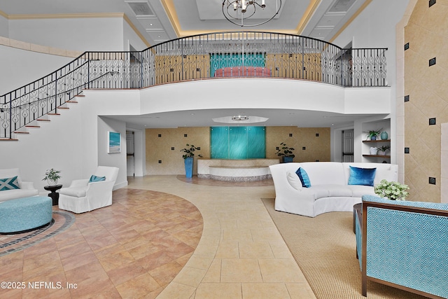 building lobby featuring stairs