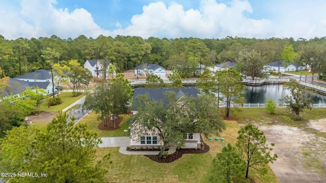 85199 Southern Creek Blvd, Fernandina Beach, FL 32034 - drone / aerial view featuring a water view, a residential view, and a forest view