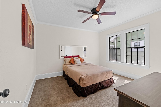 3824 Springfield Blvd, Jacksonville, FL 32206 - carpeted bedroom with a textured ceiling, baseboards, and ornamental molding