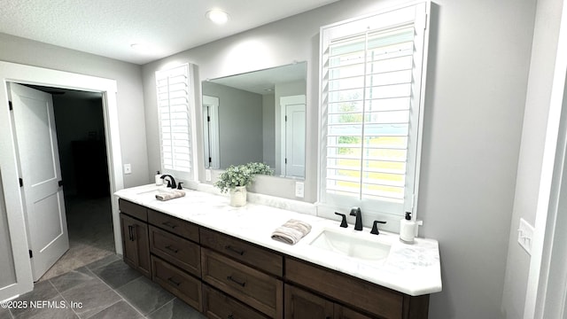 bathroom featuring double vanity, plenty of natural light, and a sink
