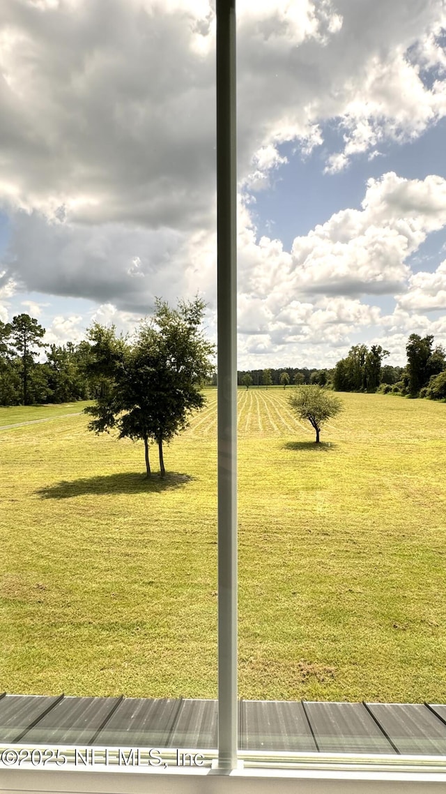 view of yard with a rural view