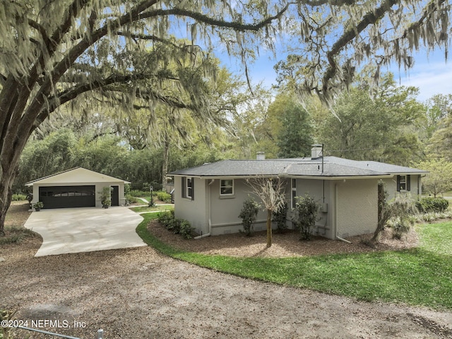 3079 Anderson Rd, Green Cove Springs, FL 32043 - view of side of home with an outdoor structure, a garage, and roof with shingles