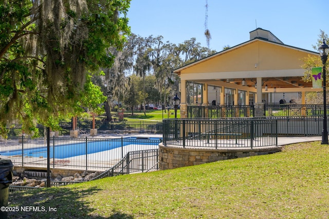 3079 Anderson Rd, Green Cove Springs, FL 32043 - pool with a patio area, a yard, and fence