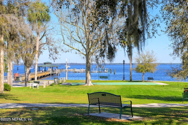 3079 Anderson Rd, Green Cove Springs, FL 32043 - view of dock featuring a yard and a water view