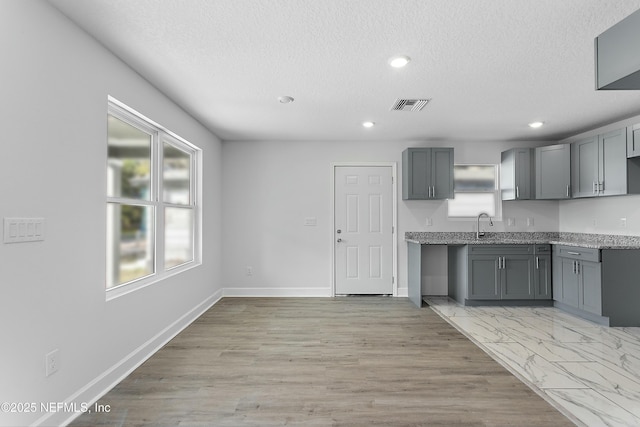 1539 E 26th St, Jacksonville, FL 32206 - kitchen featuring gray cabinets, baseboards, and visible vents