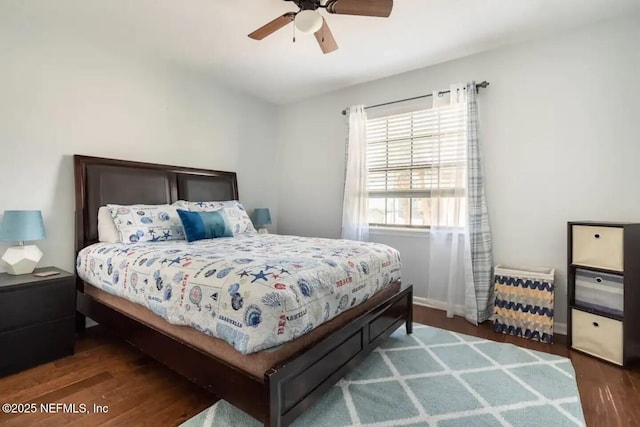 2184 2nd St S, Jacksonville Beach, FL 32250 - bedroom with wood finished floors and a ceiling fan