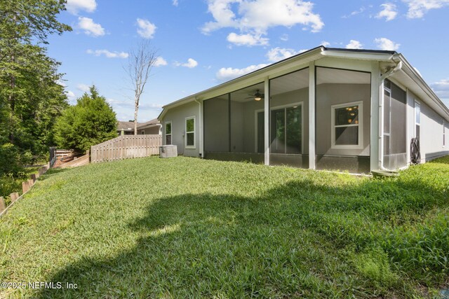 79 Boulder Rock Way, Saint Augustine, FL 32092 - back of house with a sunroom and ceiling fan