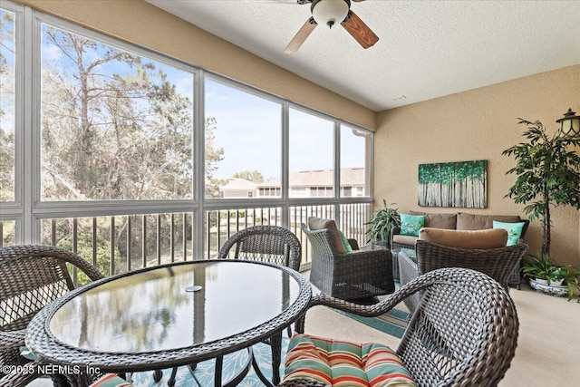 11856 Surfbird Cir Unit 41E, Jacksonville, FL 32256 - sunroom / solarium featuring an outdoor hangout area, outdoor dining area, and ceiling fan