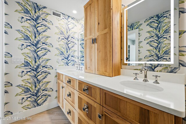 1601 Ocean Dr S Unit 410, Jacksonville Beach, FL 32250 - bathroom featuring double vanity