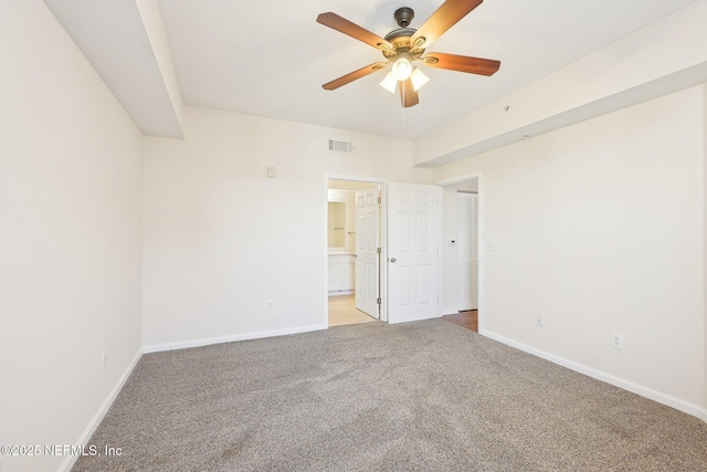 10435 Midtown Pkwy Unit 448, Jacksonville, FL 32246 - interior space with visible vents, ceiling fan, light carpet, and baseboards