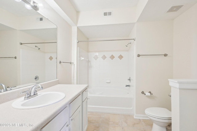10435 Midtown Pkwy Unit 448, Jacksonville, FL 32246 - bathroom with tile patterned flooring, vanity, visible vents, and toilet