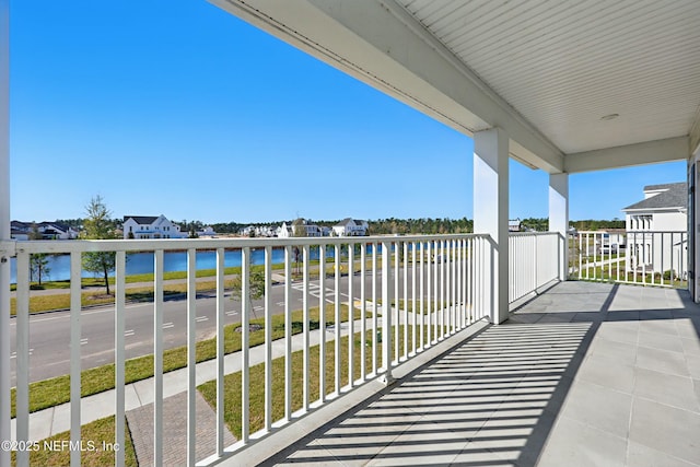 balcony with a water view