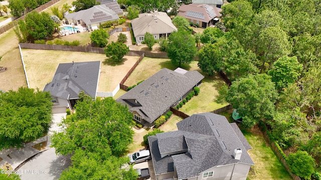 drone / aerial view with a residential view
