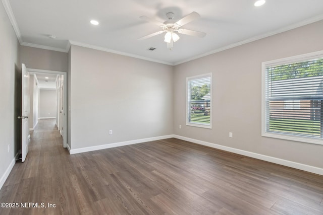 2939 Fitzgerald St, Jacksonville, FL 32254 - spare room with dark wood-type flooring, visible vents, and baseboards