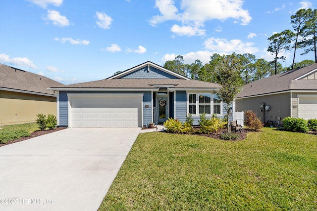 208 Seville Pkwy, Saint Augustine, FL 32086 - ranch-style house featuring a garage, a front lawn, and concrete driveway