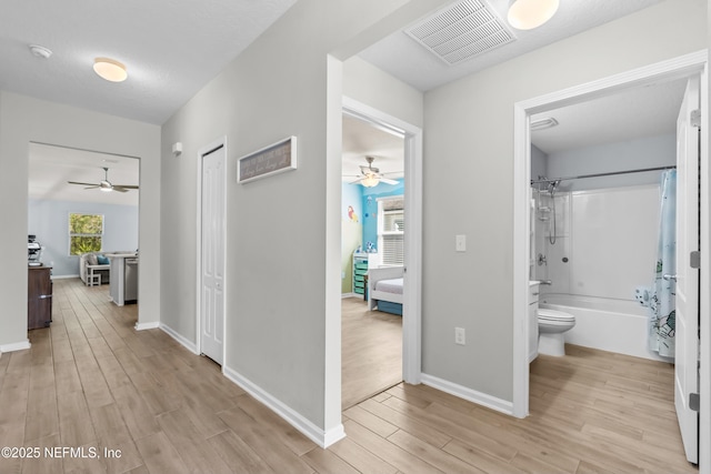 208 Seville Pkwy, Saint Augustine, FL 32086 - hallway with baseboards, visible vents, and light wood-style flooring