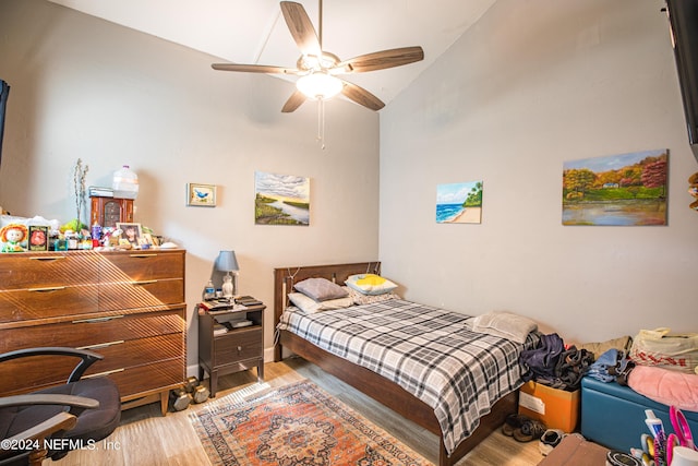 1201 Mayport Landing Cir, Jacksonville, FL 32233 - bedroom with wood finished floors and a ceiling fan