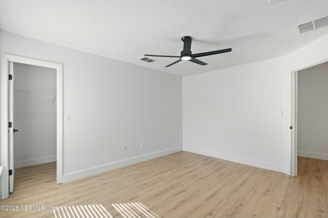 3852 Westridge Dr, Orange Park, FL 32065 - empty room with light wood finished floors, visible vents, baseboards, and ceiling fan