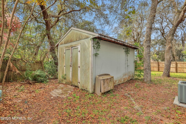 4245 New Hampshire Rd, Elkton, FL 32033 - view of shed featuring central AC and fence
