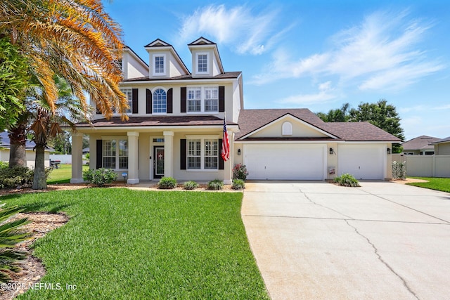 view of front of property featuring stucco siding, an attached garage, driveway, and a shingled roof