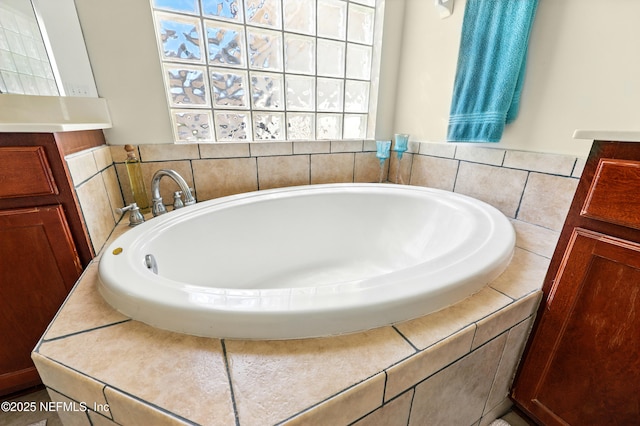 full bathroom with a garden tub